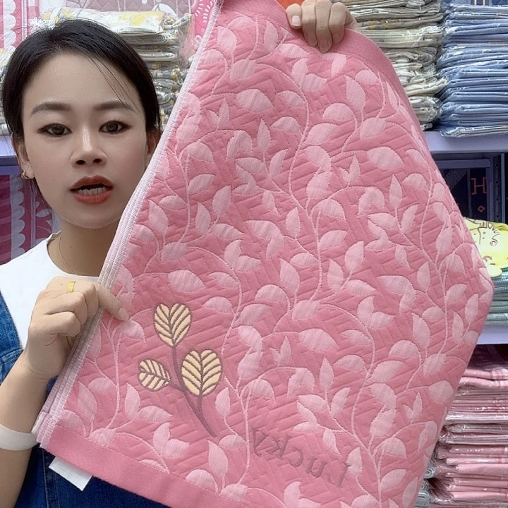 棉粉色小树叶纯棉