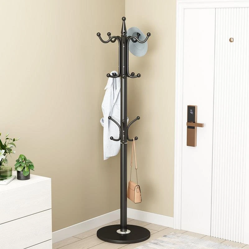 铁艺衣帽架落地式卧室挂衣架家用客厅立式简约衣服衣物置物的架子