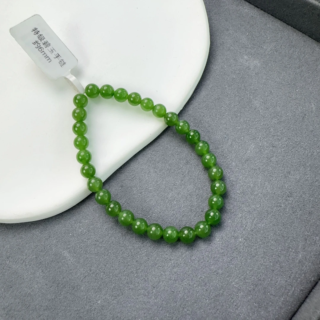 特级俄料碧玉单圈手串6mm