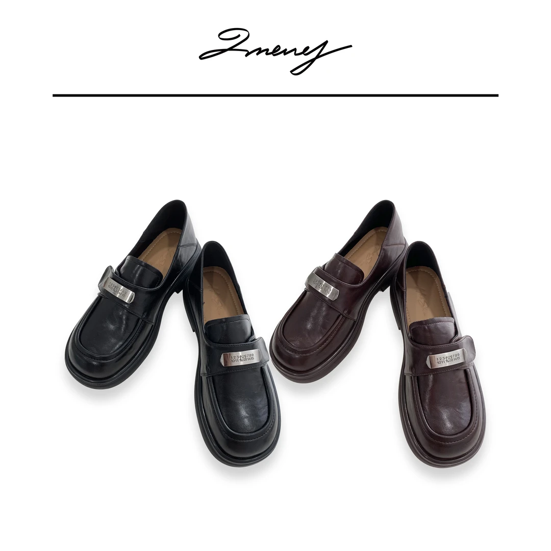 LMENY厚爱乐福鞋~轻奢方跟魔术贴软底乐福鞋25AP001