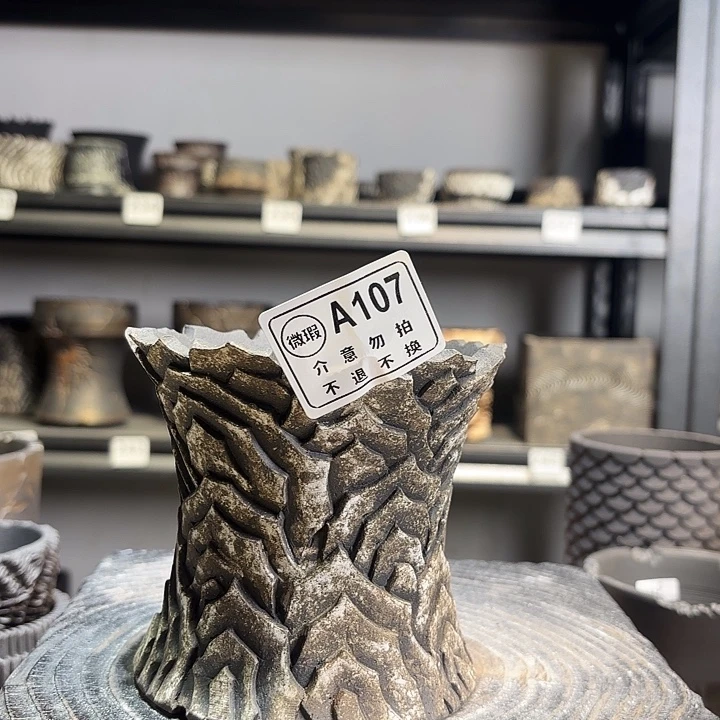 微瑕内口10高10黑陶无釉