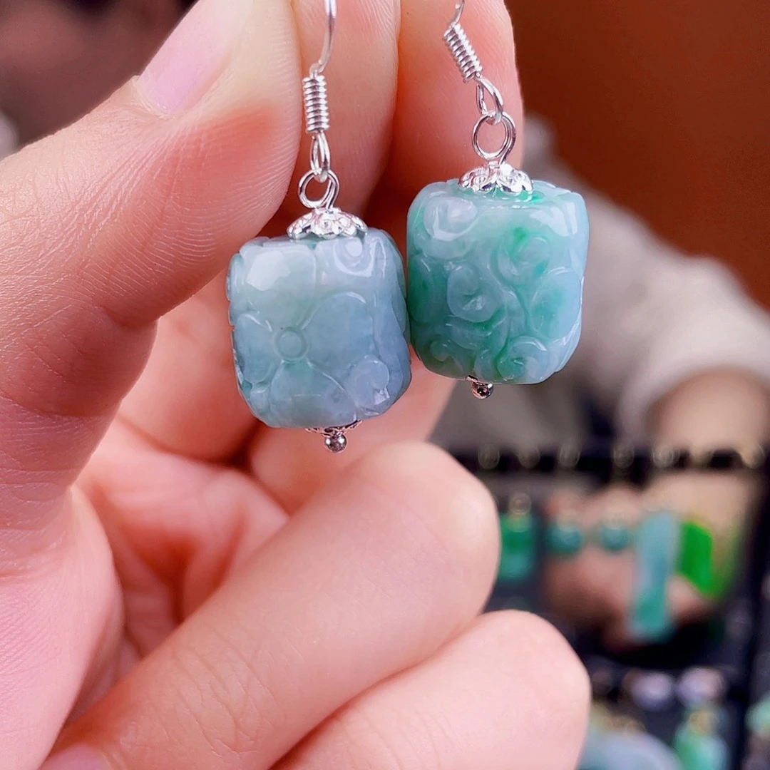 翡翠未镶嵌耳饰饰品