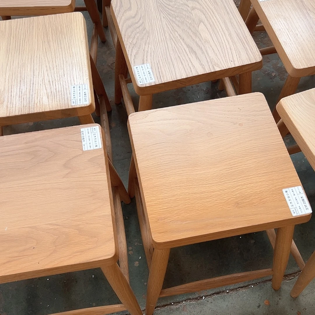 木白橡木方块小凳