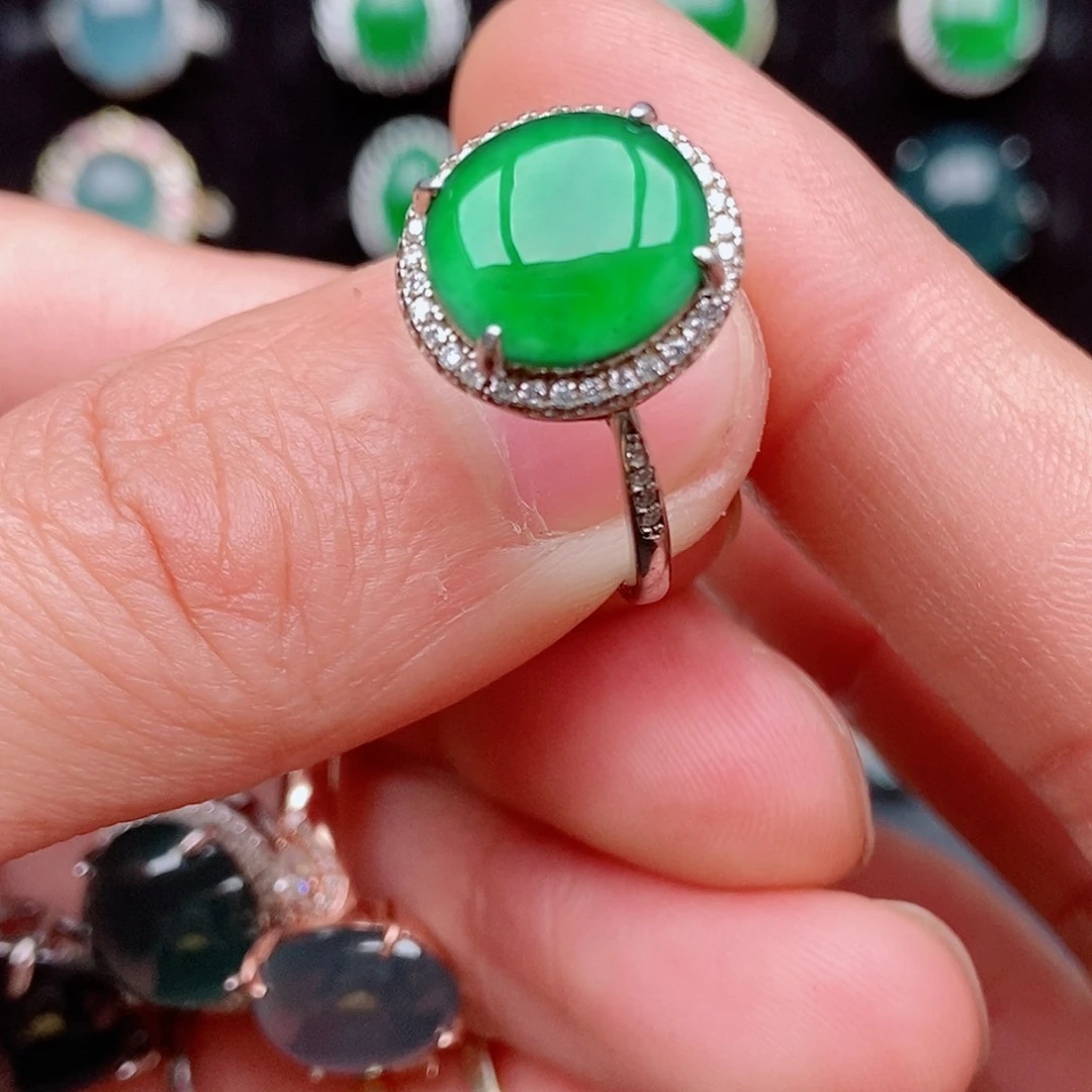 翡翠戒指银S925镶嵌86258442