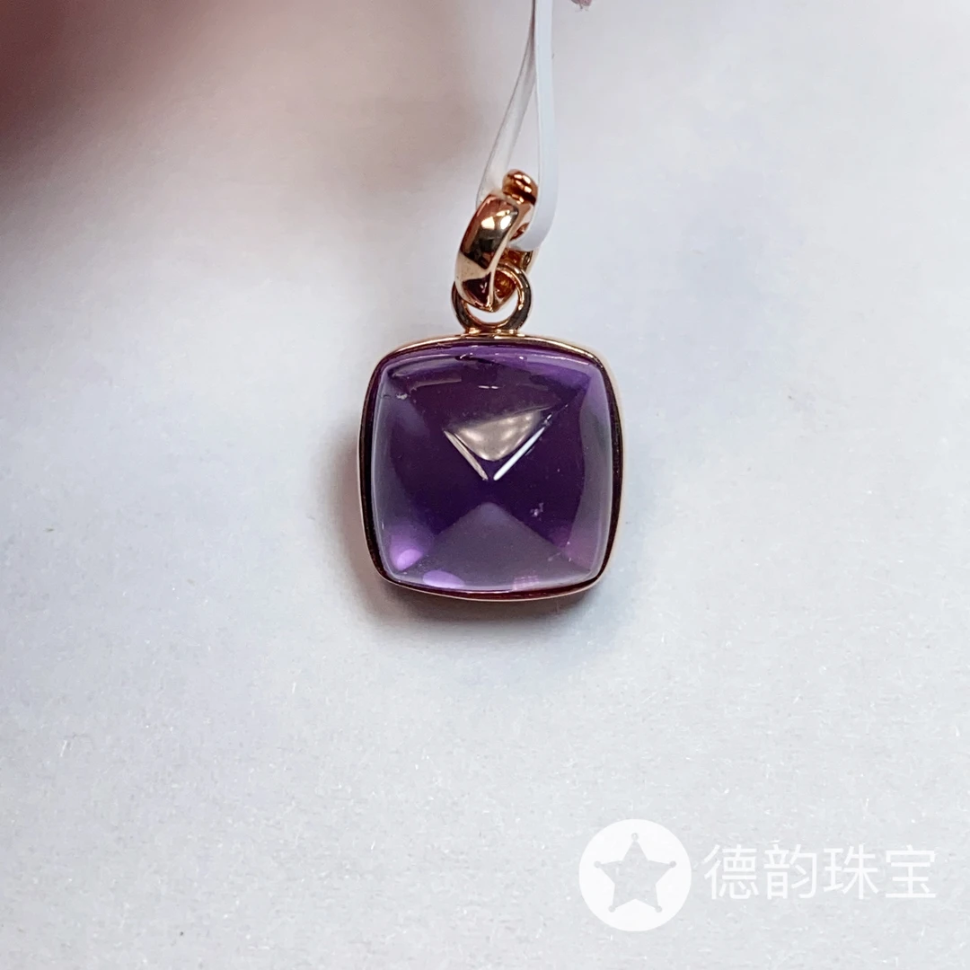 18K金镶嵌紫晶吊坠