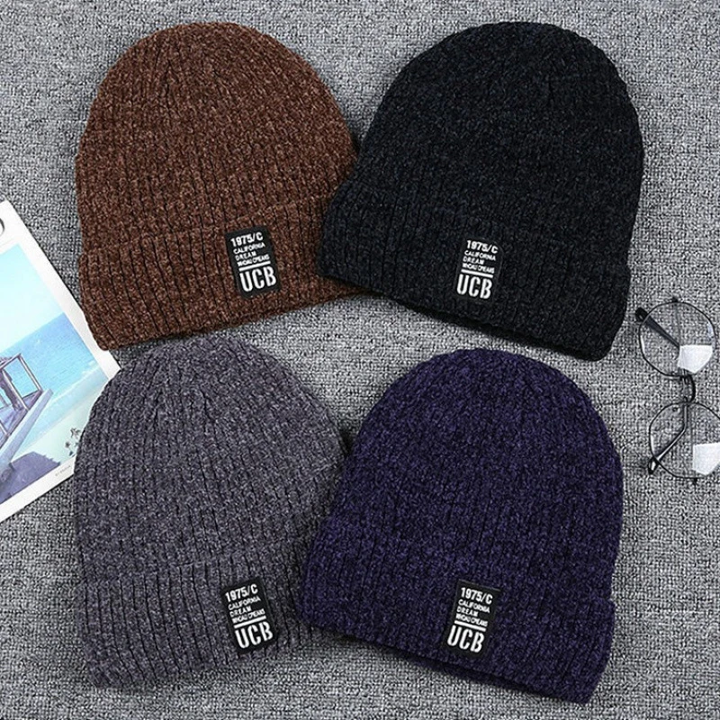 冬季男帽保暖针织加绒百搭套头毛线帽加厚韩版护耳骑车棉帽G1000