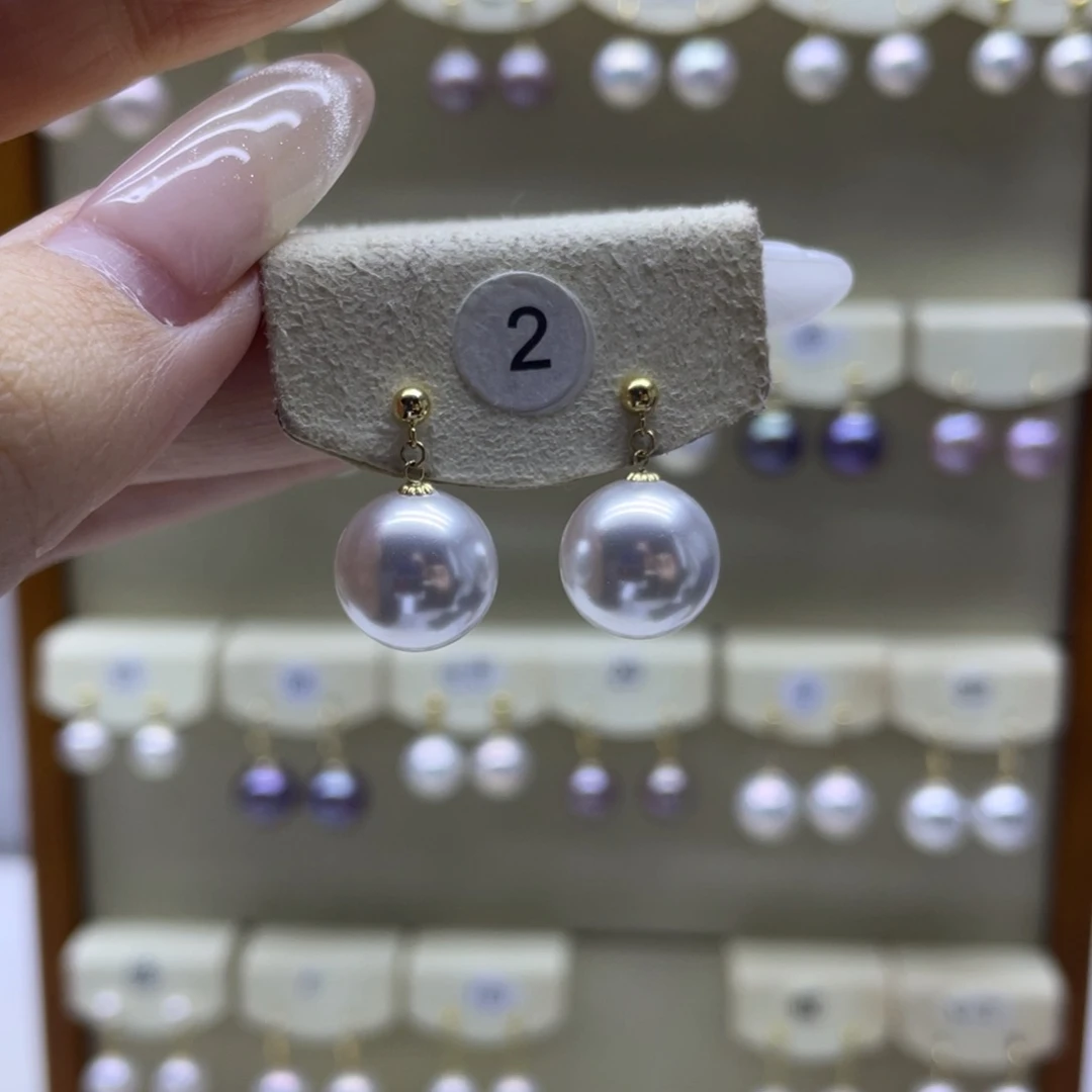 淡水珍珠耳饰18K金镶嵌