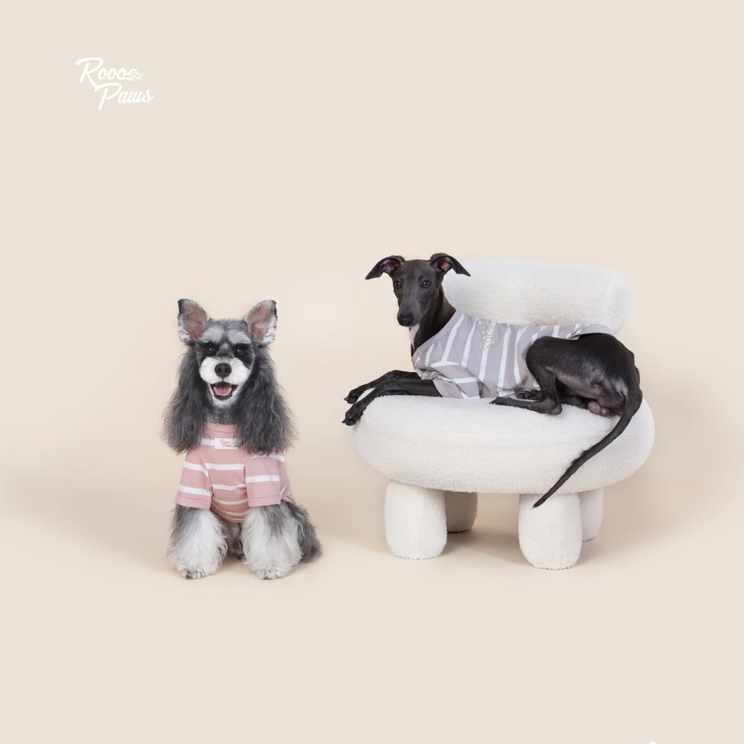 RoooPaws经典条纹T恤狗狗衣服