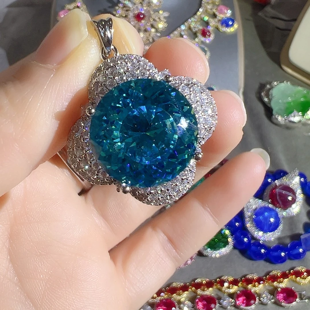 花岗石钨合金红色蓝色吊坠