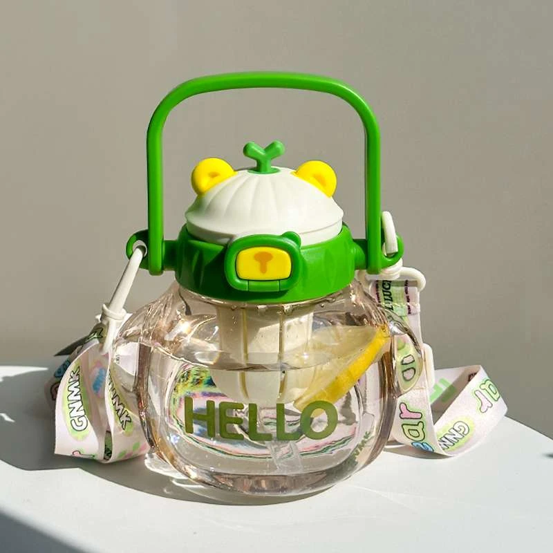 2025新款吸管水杯子女生高颜值大肚塑料儿童水壶大容量耐高温夏天