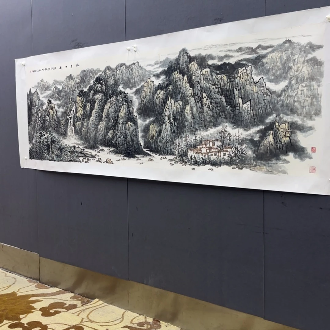 野***渡国画程翔山水作品艺