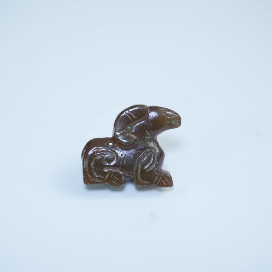 清代仿古瑞羊形玉佩（汉）432961*古玉*传承
