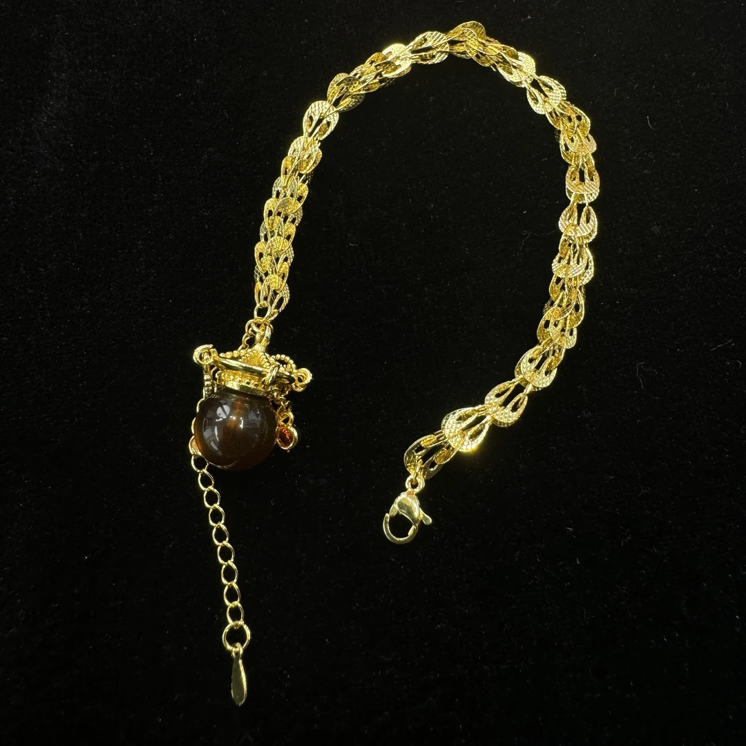 【大杨姐专属 】【证书+礼盒】DS11772精美 时尚大气合金镶嵌蓝珀手链