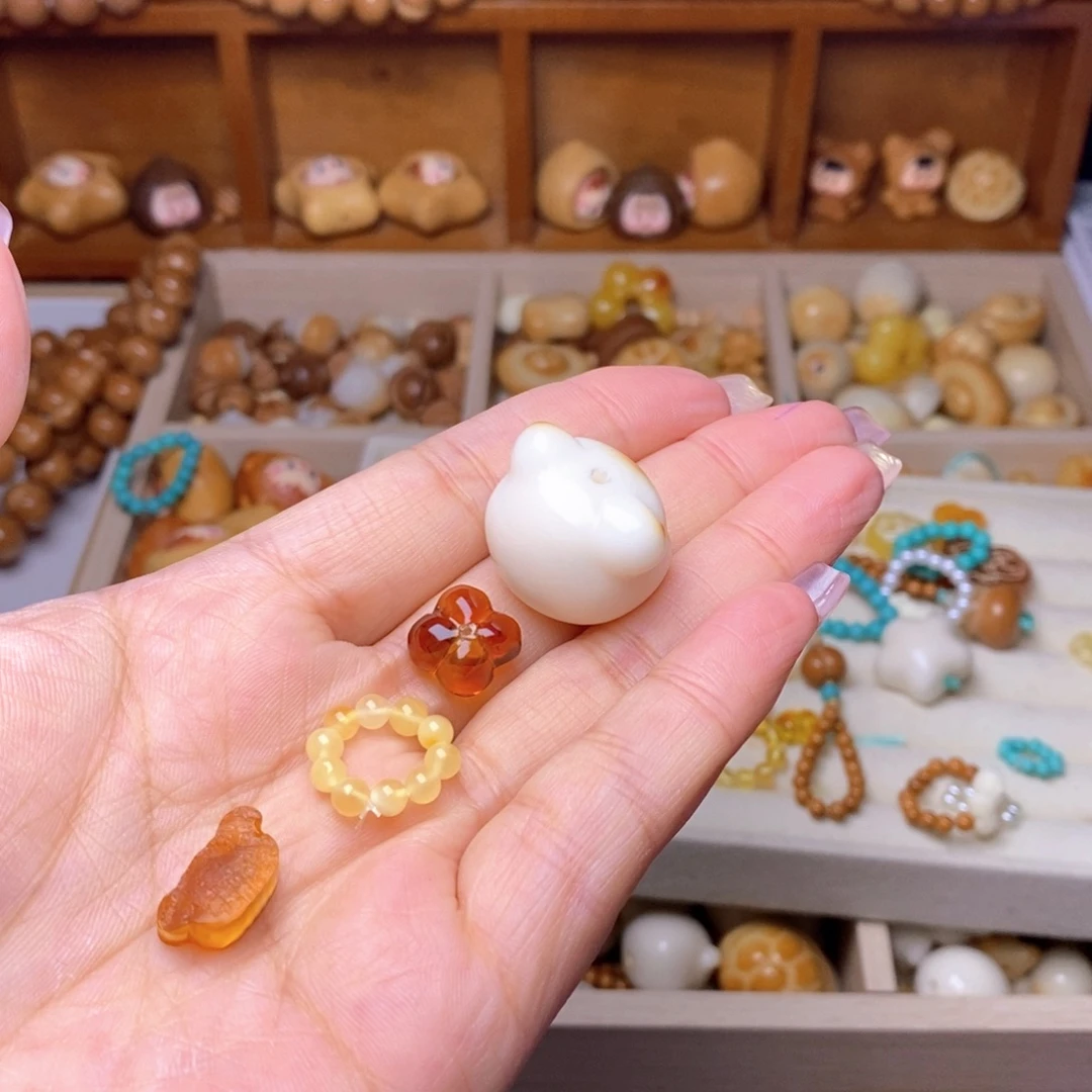 睡***眠手串猴头核桃蜜卡 小熊头蜜狗0.53克蜜花0.59克