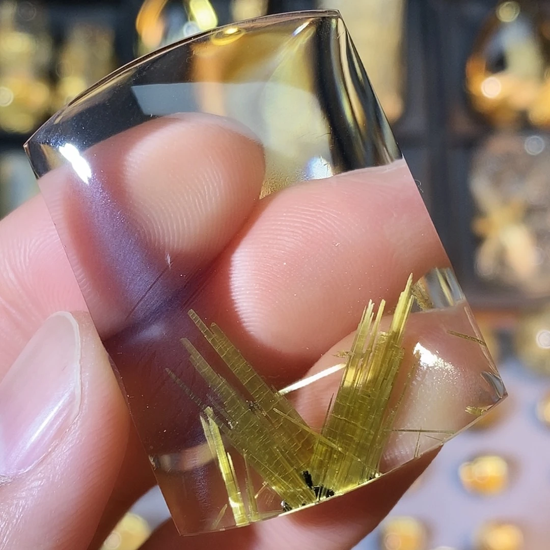 颈饰水晶未镶嵌天然高品玻璃体聚宝盆燕尾板钛晶无事牌吊坠