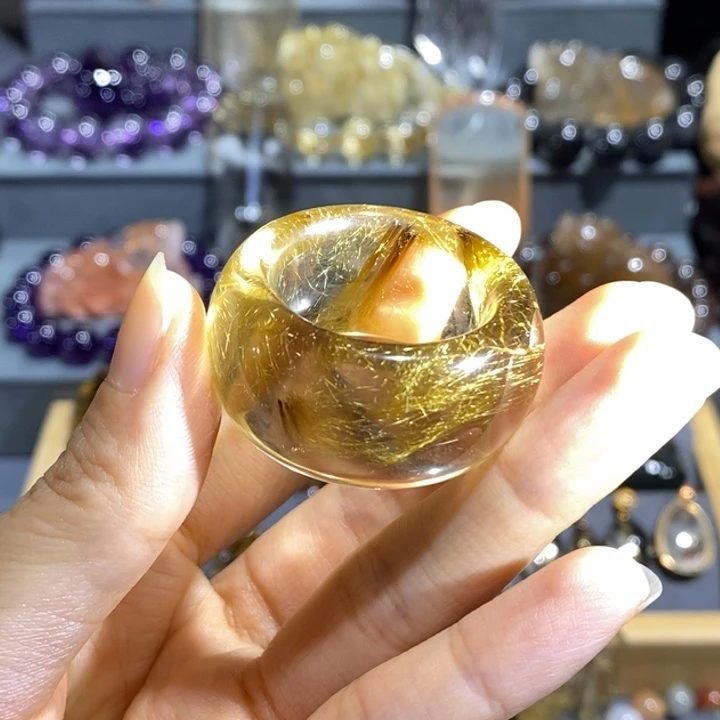 智***涵戒圈水晶未镶嵌发晶扳指