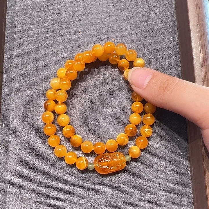 蜜蜡未镶嵌手串7.9mm蜜蜡手串