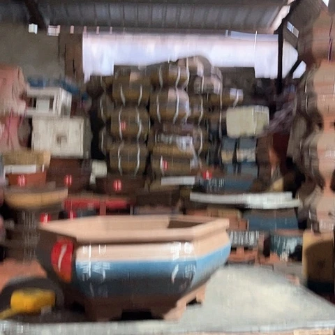 紫砂花盆六方一个