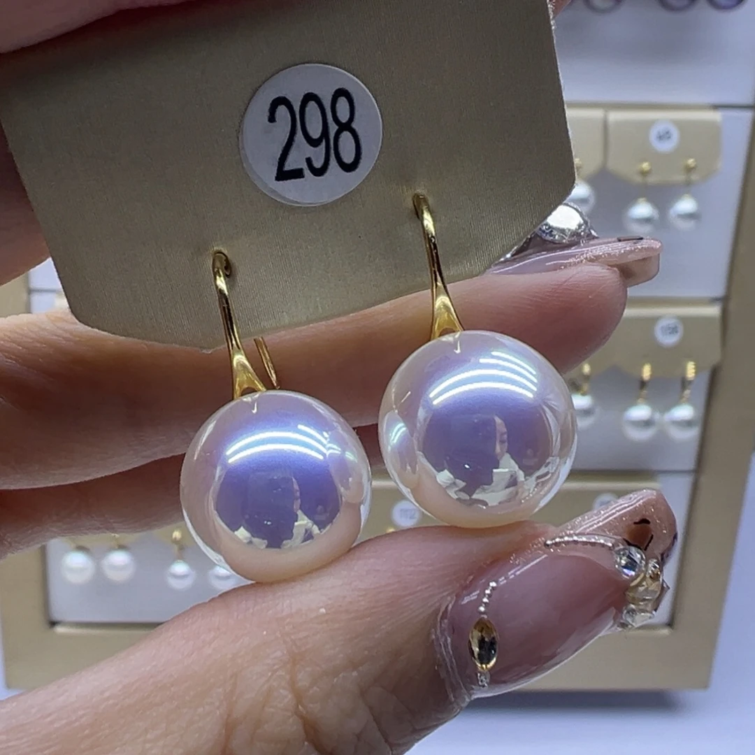 银S925镶嵌耳饰淡水珍珠