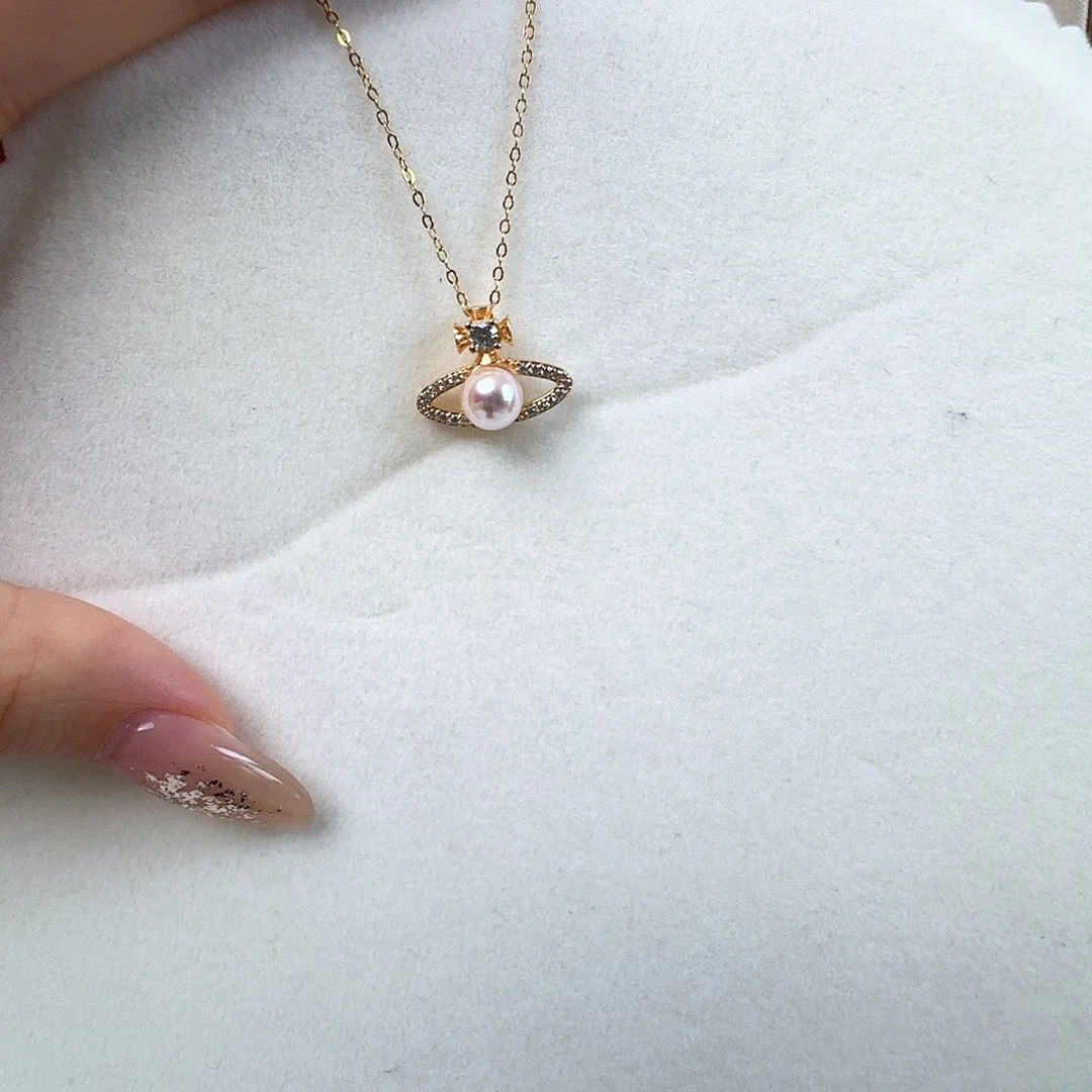 海水珍珠银S925镶嵌颈饰海水akoya6-7mm