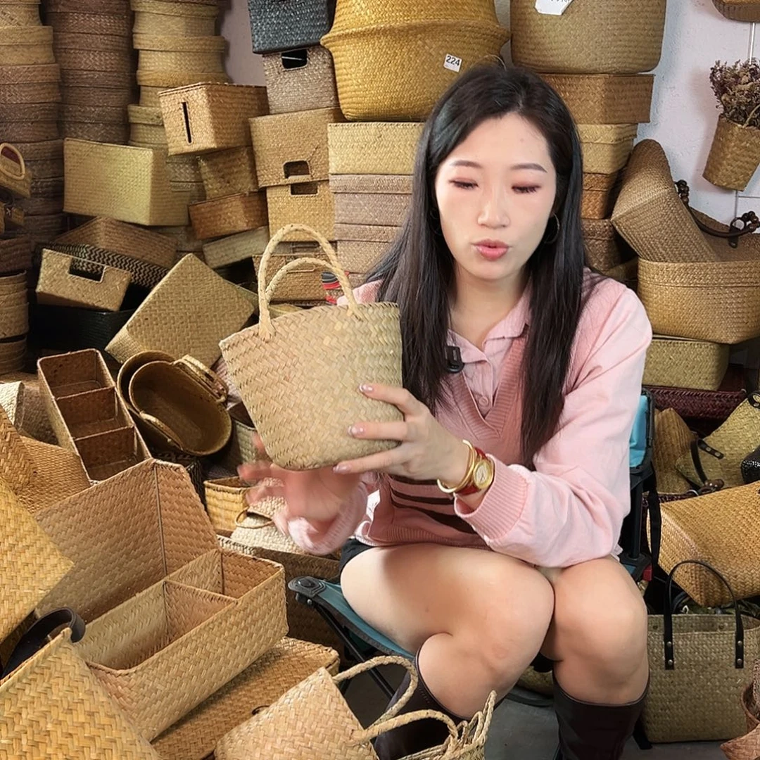 编织带草编包/草编收纳盒微瑕疵