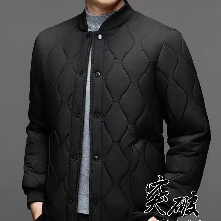 男士冬季中老年加绒爸爸爷爷内胆加厚宽松保暖棉衣棉服棉袄外套