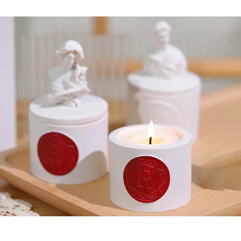 雕像杯香薰蜡烛持久熏香石膏杯大豆蜡香氛蜡烛节日礼物伴手礼