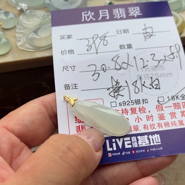 墨***年翡翠未镶嵌颈饰天然
