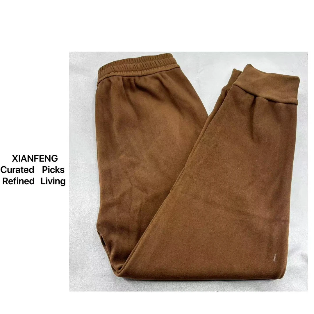 1263防风微绒直筒束脚裤