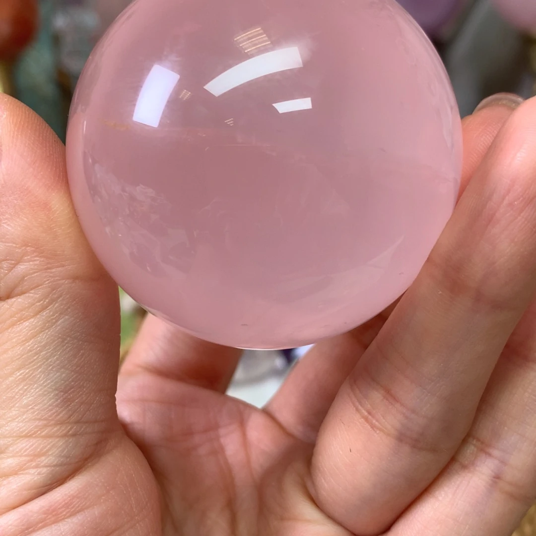 水晶珠宝半成品未镶嵌?***?粉水晶球