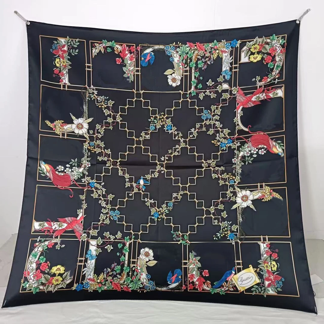 1118【100%桑蚕丝】【到手1v1】90cm高版本丝巾1-