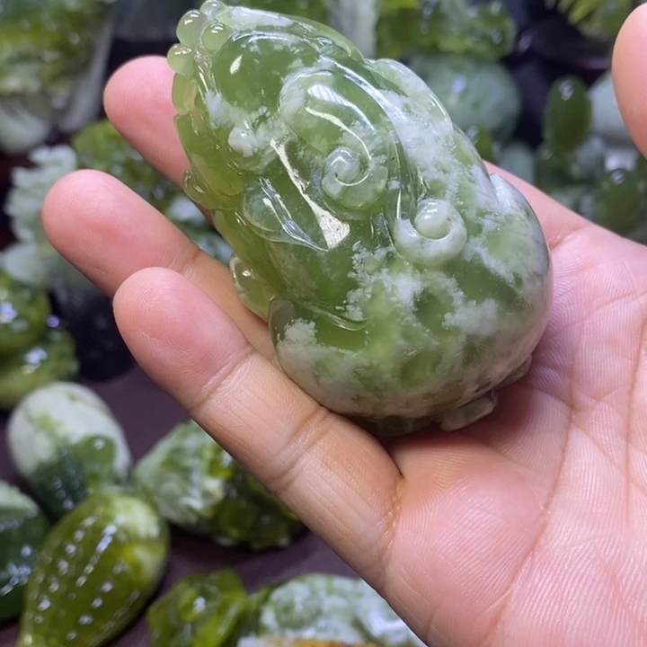 【闪购商品】蛇纹石玉未镶嵌岫玉手把件