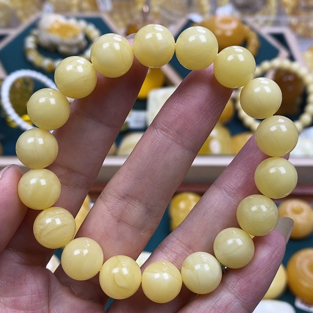 未镶嵌琥珀珠宝奇石11圆珠13.93