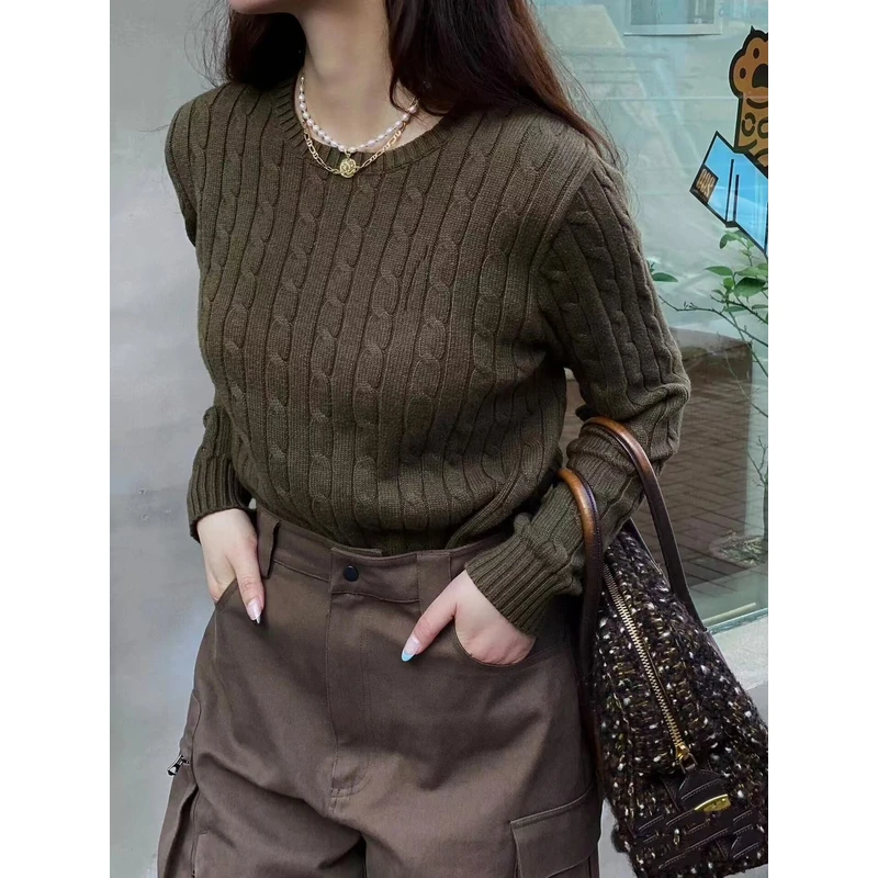 BSYPIN/伯尚优品25早秋修身版圆领纯色棉针织长袖洋气时尚24187