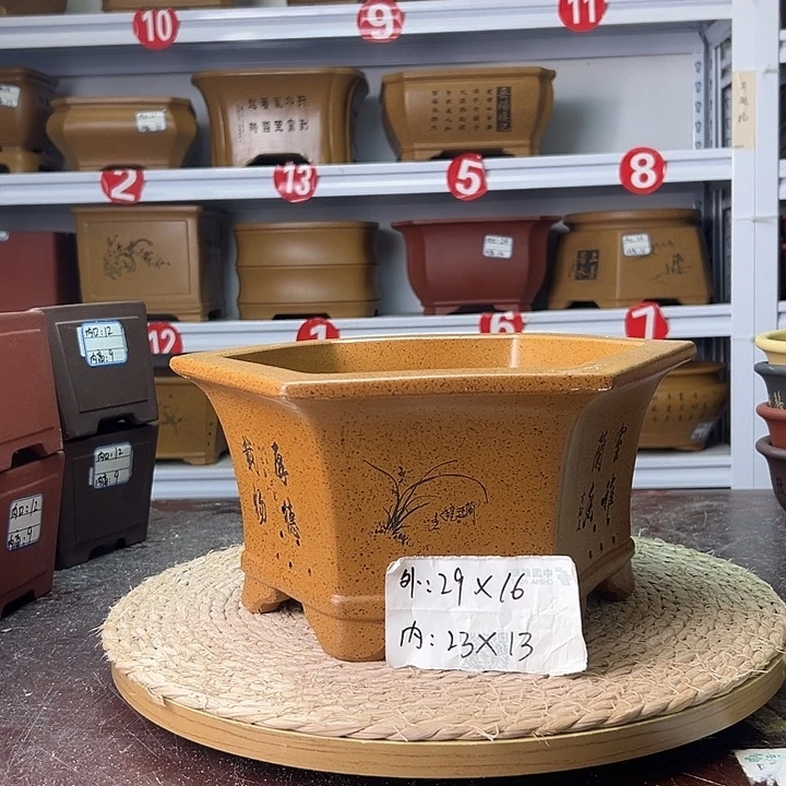 紫砂花盆蛇年大吉