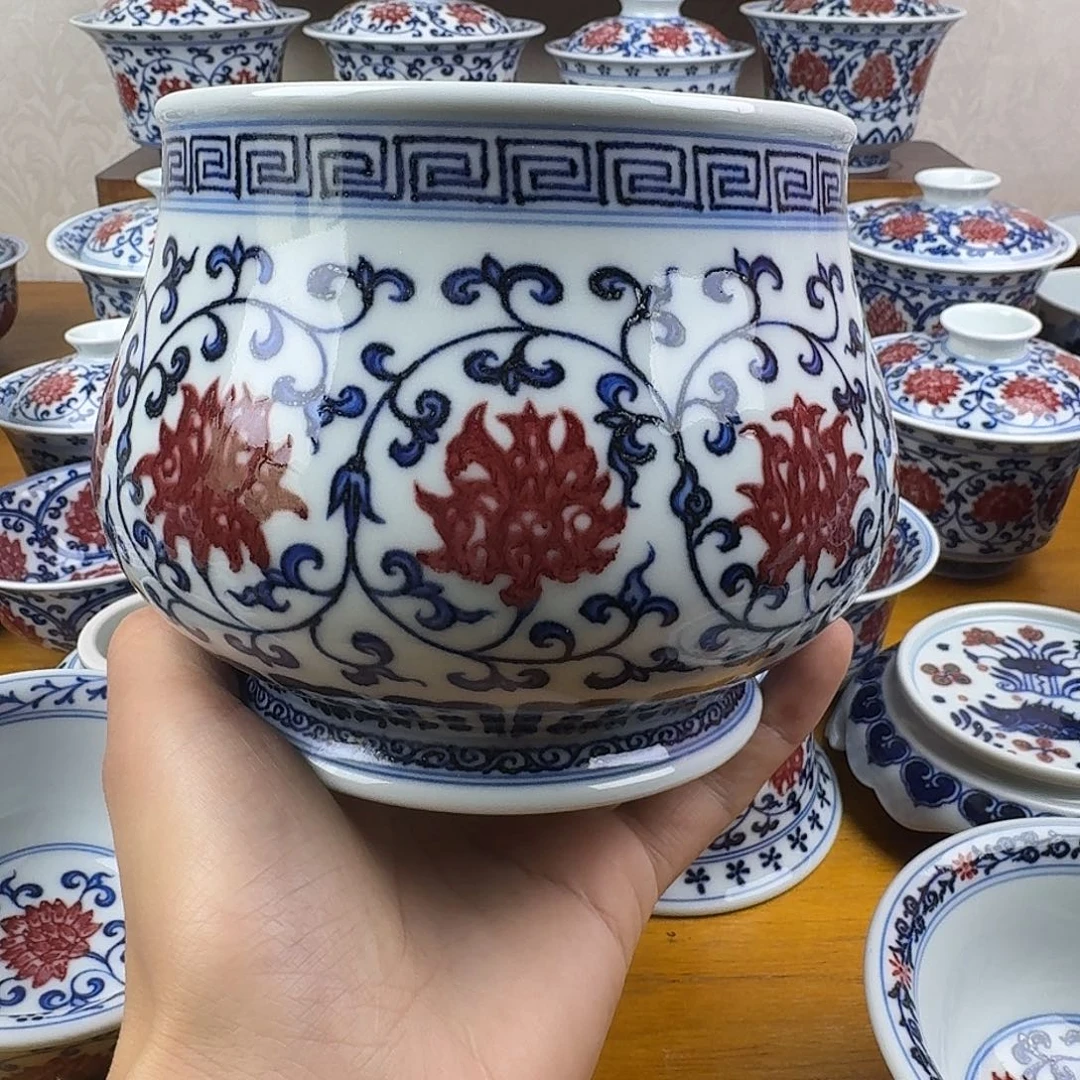 当代青花釉里红水洗
