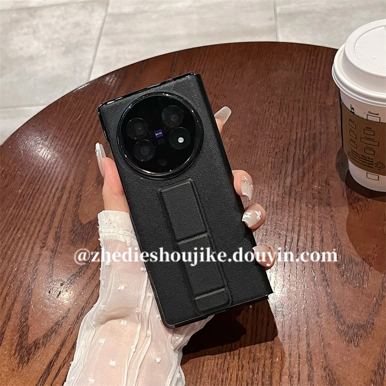 适用vivoxfold5手机壳vivo折叠屏xfold5高档真皮支架防摔翻盖皮套