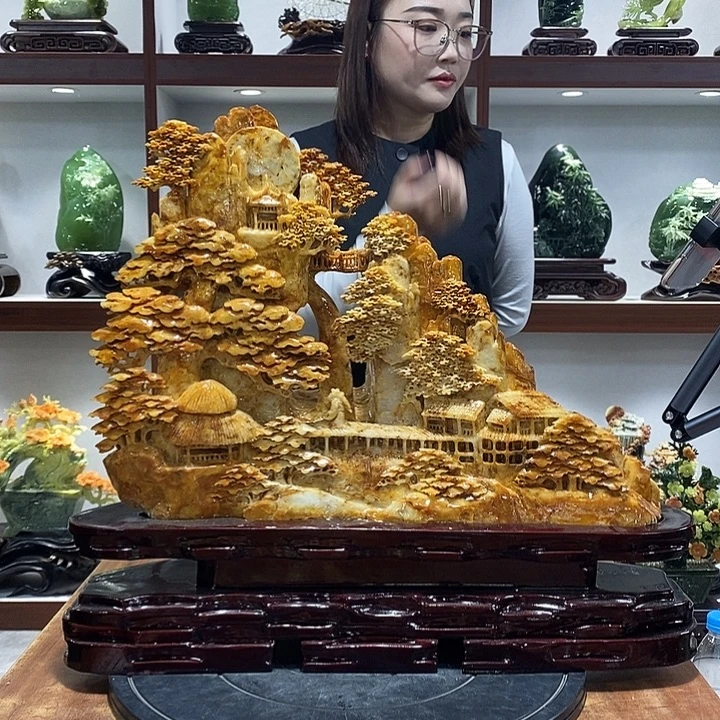 百***店玉山水摆件 玄关摆件