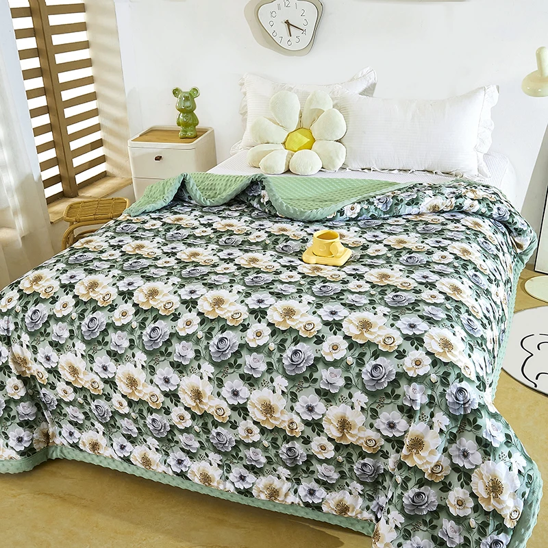 5D秋冬豆豆被四季款双面学生宿舍单人被子可机洗双人被加厚