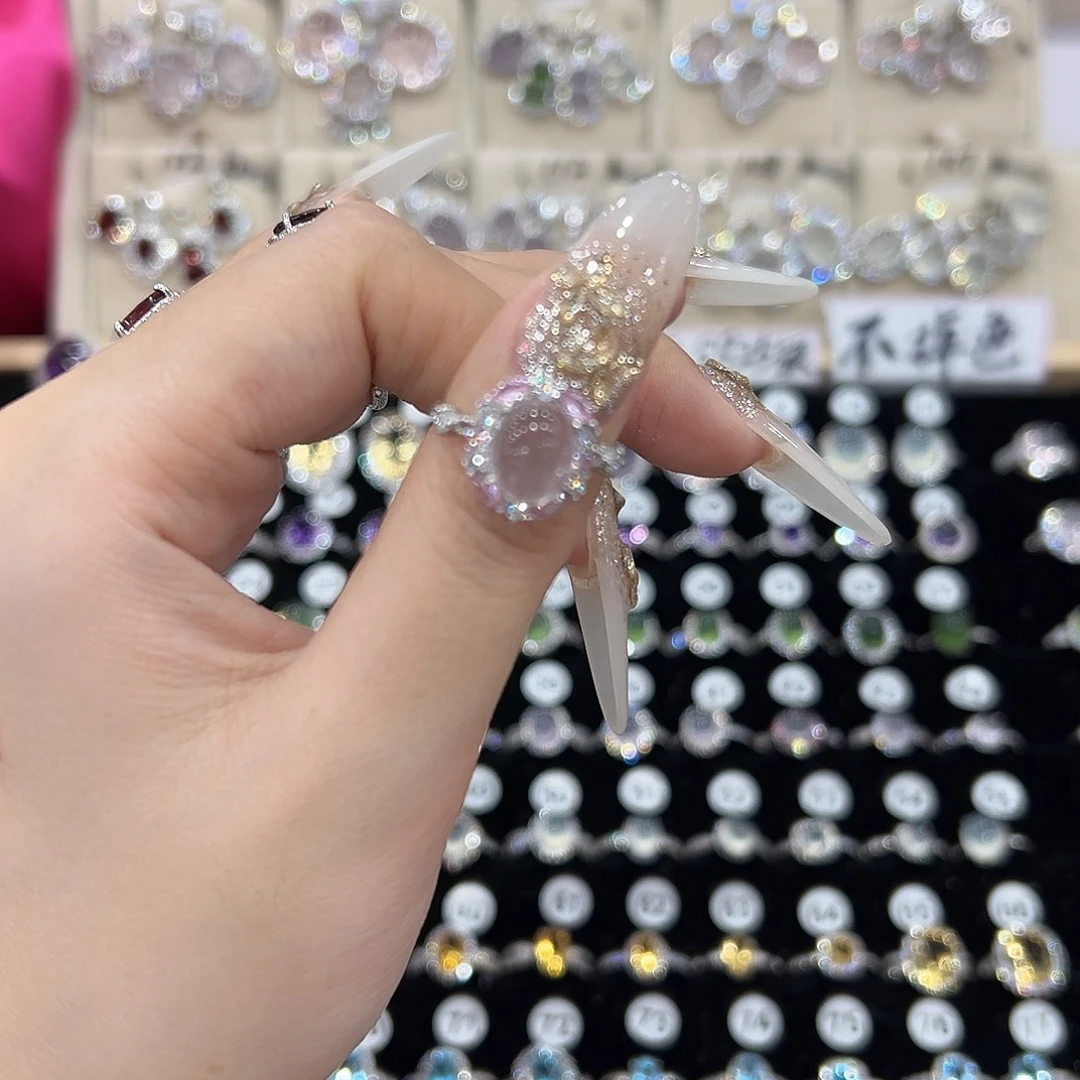 燕***子芙蓉石银S925镶嵌戒指