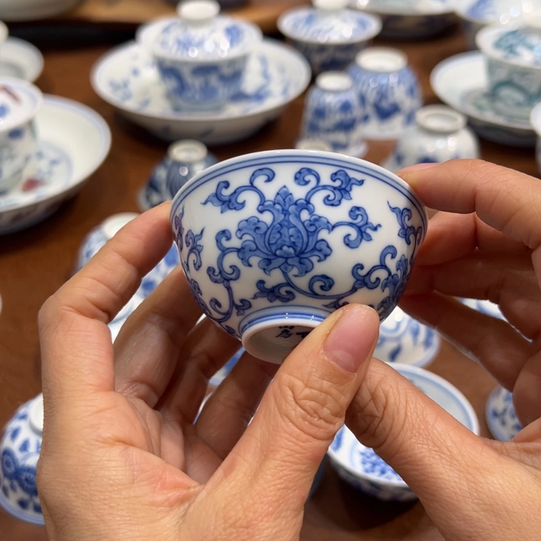 木***构缠枝宝相宫碗杯60毫升