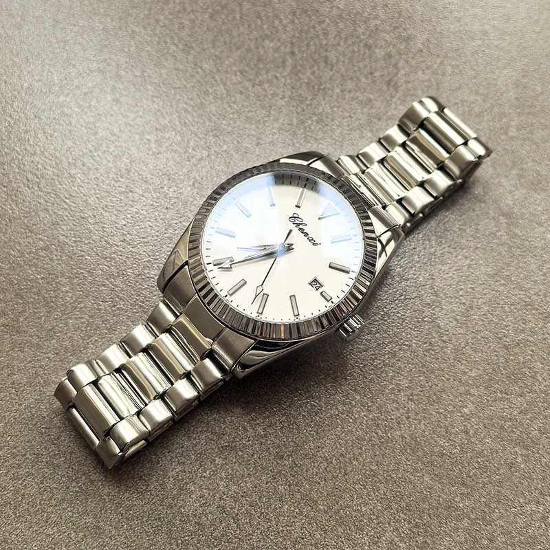 外贸欧式劳家高端日历男士机械表实心钢夜光防水透底高级感男腕表