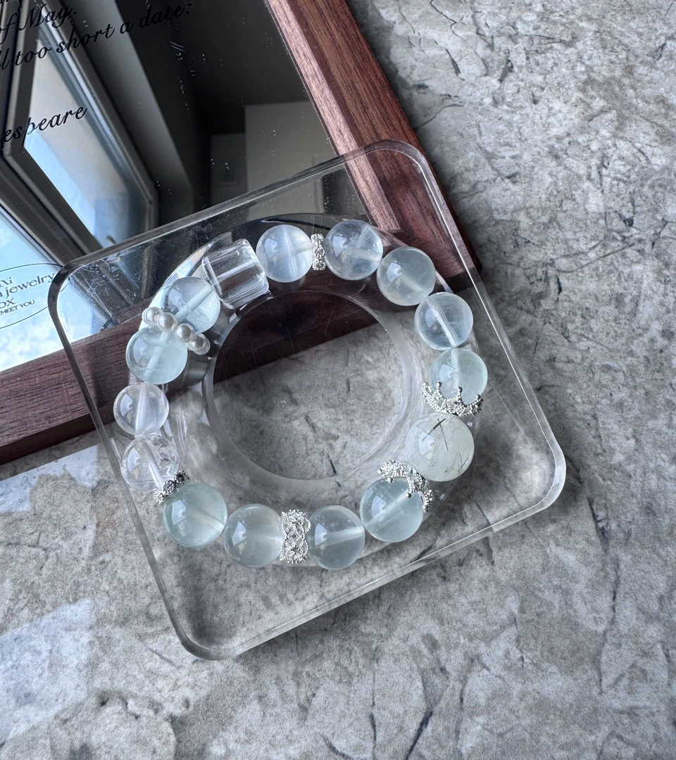 绿荧石搭配奶白晶白水晶