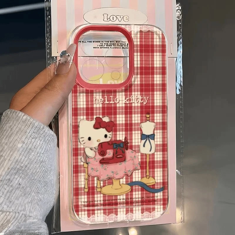 裁缝kt猫适用苹果16PROMAX手机壳iPhone15可爱17软壳13创意12卡通