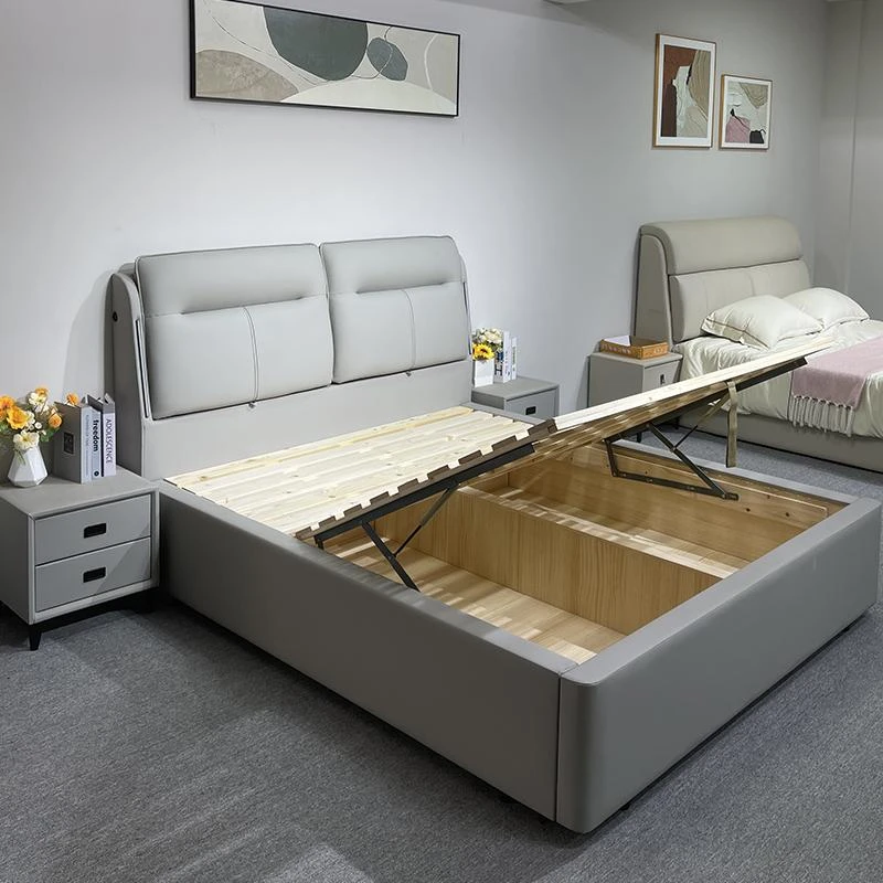 6606【定金】新款高箱床头靠背可调节皮床简约主卧婚床现代