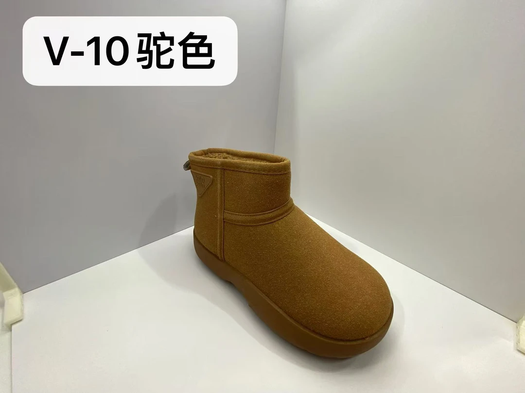 时尚厚底雪地靴新款冬季加绒加厚防滑丑萌百搭休闲短筒棉靴 V-10