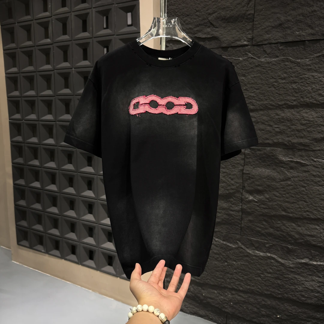 SP-F67-春夏新款水洗做旧扎染时尚短袖男女同款