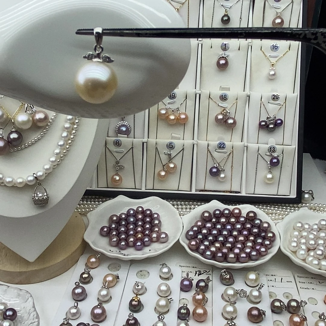 珍珠淡水珍珠银S925镶嵌