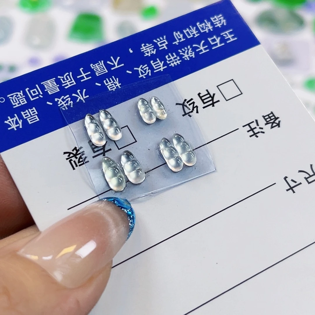 裸石翡翠YJ0051玻璃种起钢炸光福豆一手