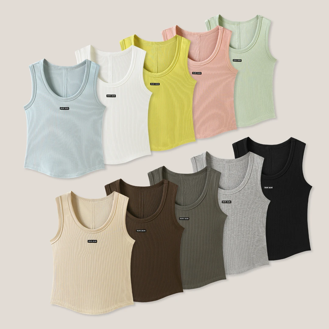 【天邑严选】气质休闲百搭字母纯色修身背心ss26187